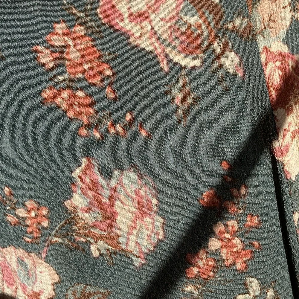 April Cornell soft floral rayon shirtwaist dress with waist tie Small - Picture 12 of 15